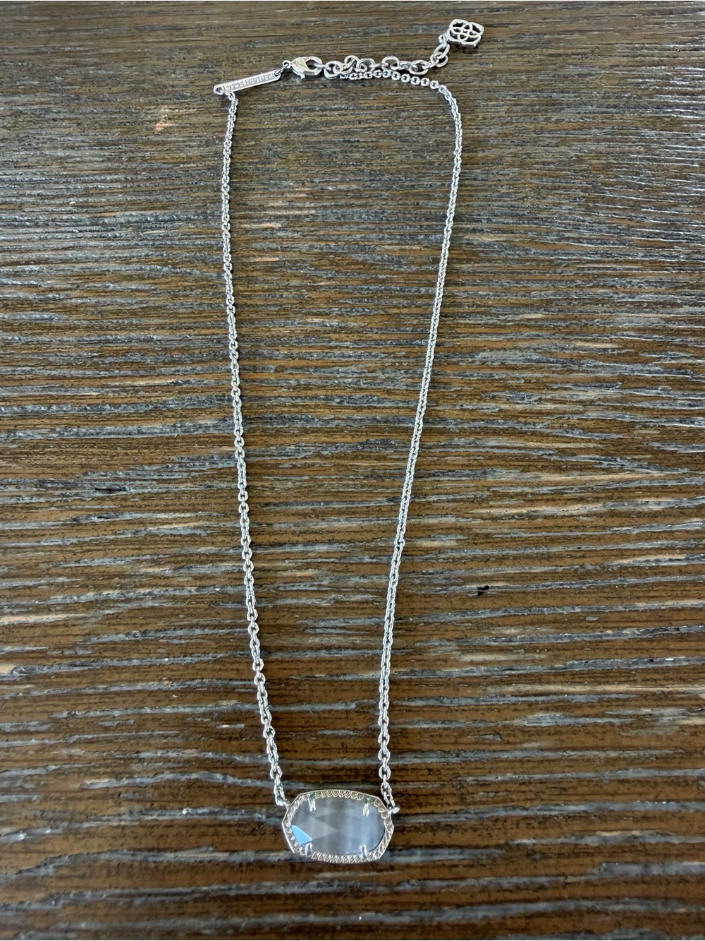 Kendra Scott Silver Moonstone-Effect Elisa Pendant Necklace